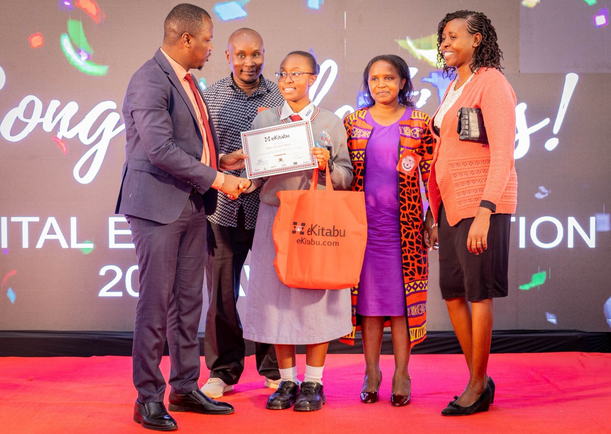 Explore interesting facts about Teacher Damaris Mwaniki (right) of Machakos Girls High School who supported her student, Milly Mwende to participate and win in the Digital Essay Competition (DEC) 2023, in our April 2024 Newsletter mailchi.mp/ekitabu.com/ek…