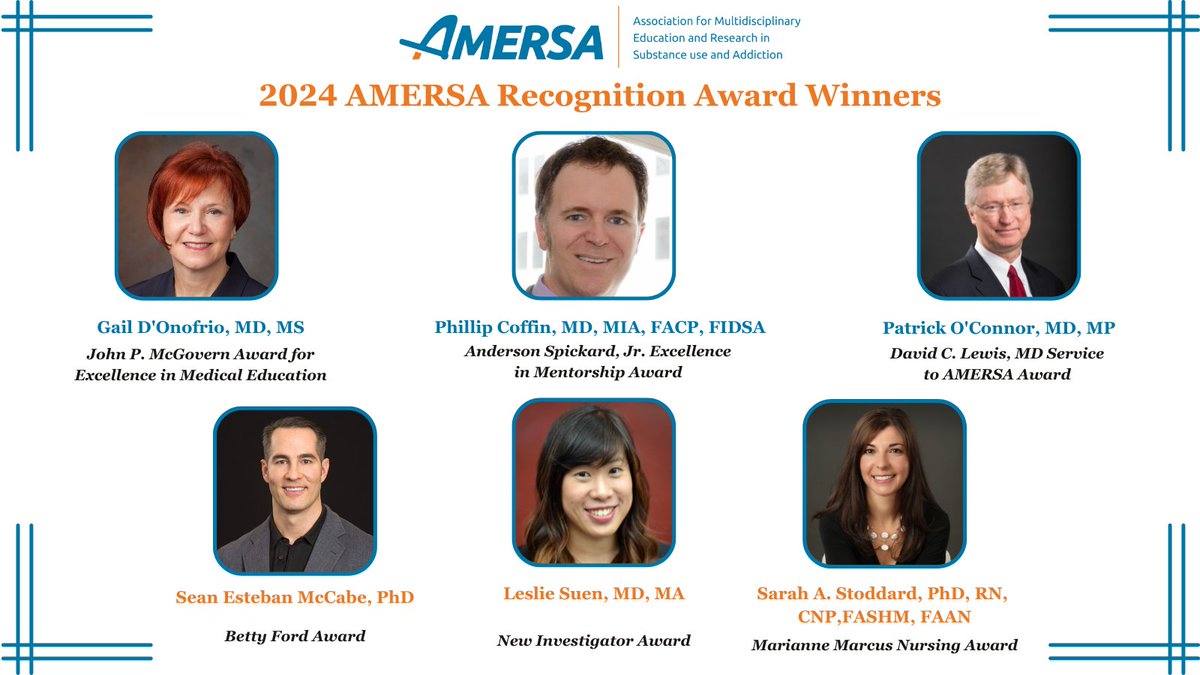 Congratulations again to the 2024 AMERSA Recognition Award Winners! To read more about the winners, visit amersa.org/award-winners/ @DonofrioGail @umichdash @suenlw @SAStoddardPhD