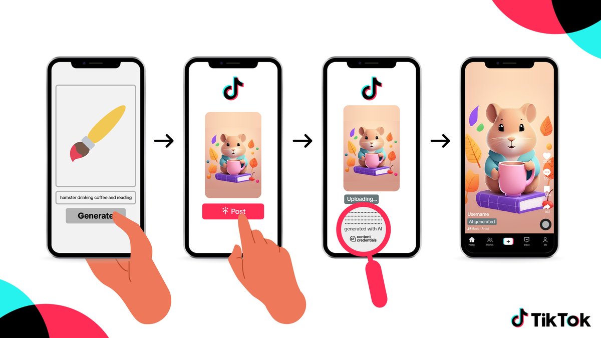 Today’s announcement that TikTok is joining our efforts to advance trust and transparency online with Content Credentials moves the authenticity ecosystem toward the ubiquity of trustworthy context embedded in content. TikTok will begin labeling AI-generated content with