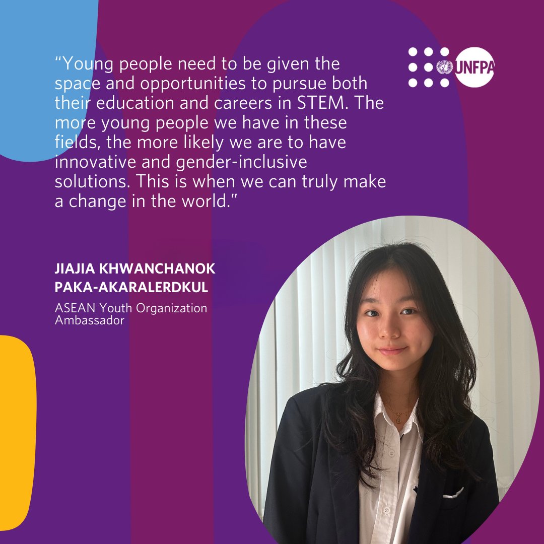 Looking ahead, Ms. JiaJia Khwanchanok Paka-Akaralerdkul, #Youth Advocate for Gender Equality and Girls' STEM Education and @ayoasean Ambassador, based in #Thailand, called for more women-centred solutions to be developed that unlock the potential of young girls. #Equity2030