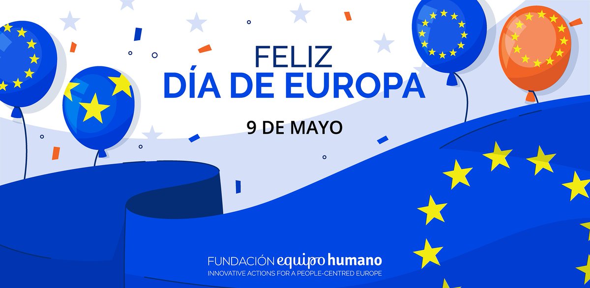 FEquipoHumano's tweet photo. 🎉 ¡Feliz Día de Europa! 🇪🇺 Desde Fundación Equipo Humano, nos sumamos con entusiasmo al Día de la Unión Europea. Para FEH, los proyectos europeos son más que iniciativas: nos unen y nos inspiran a construir un futuro lleno de oportunidades para todos/as 💫 https://t.co/pThIPURz9H