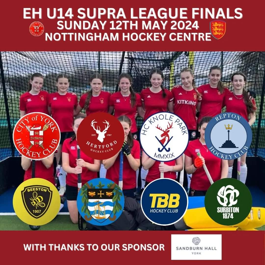 On Sunday our Splendid u14 Girls take on their @englandhockey Supra League finals in Nottingham. It has definitely been a busy season for these girls & we wish them all the luck. With thanks to @sandburnhall for the sponsorship of the girls. #thesegirlscan 🔴⚫️