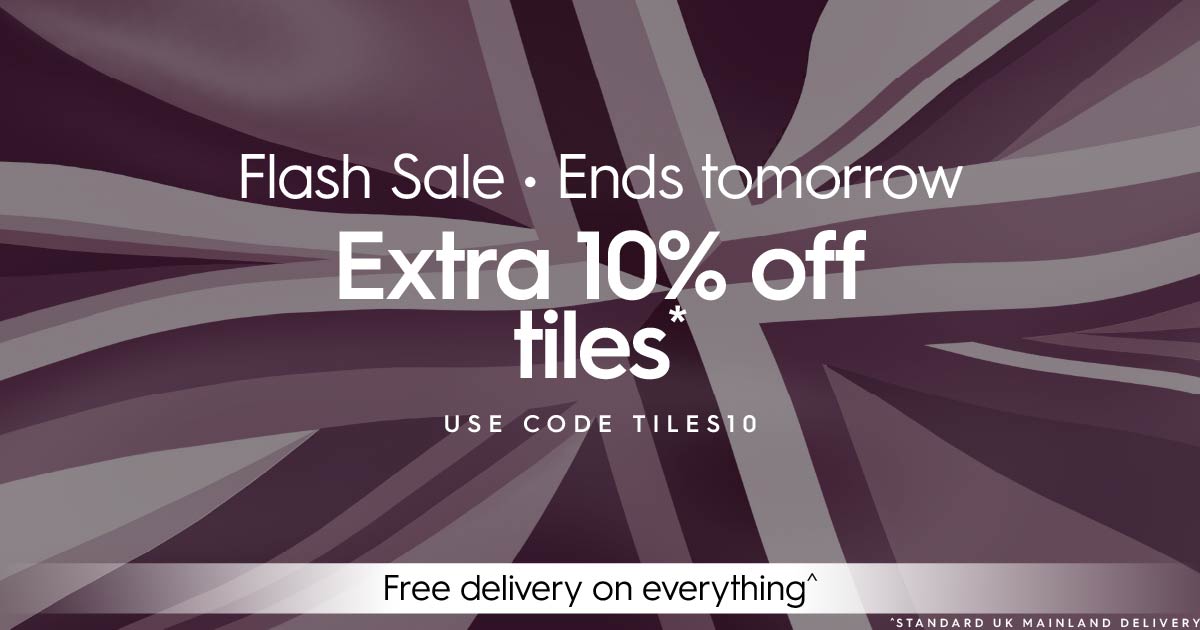⚡ Want to pay less for your tiles? Our #FlashSale has you covered! ⚡ Use #DiscountCode TILES10 for an extra 10% off. But hurry... This offer won't be around for long. bit.ly/3UFv3Uz