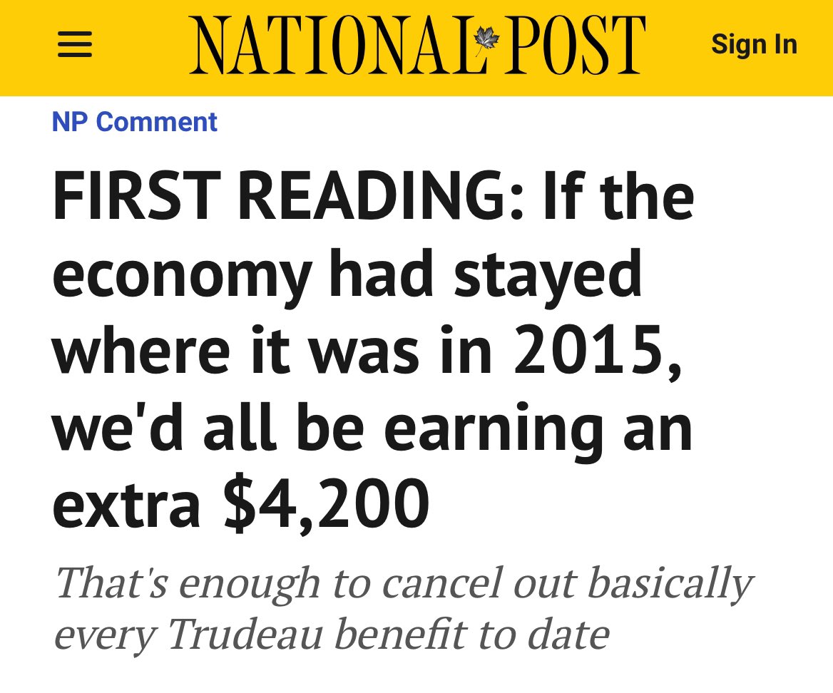 After 9 years of Justin Trudeau's failed economic policies, Canada has the lowest productivity growth among developed countries. GDP per person in Canada is worse today than it was in 2017, resulting in decreases to Canadians' income, living standards, and affordability. He is…