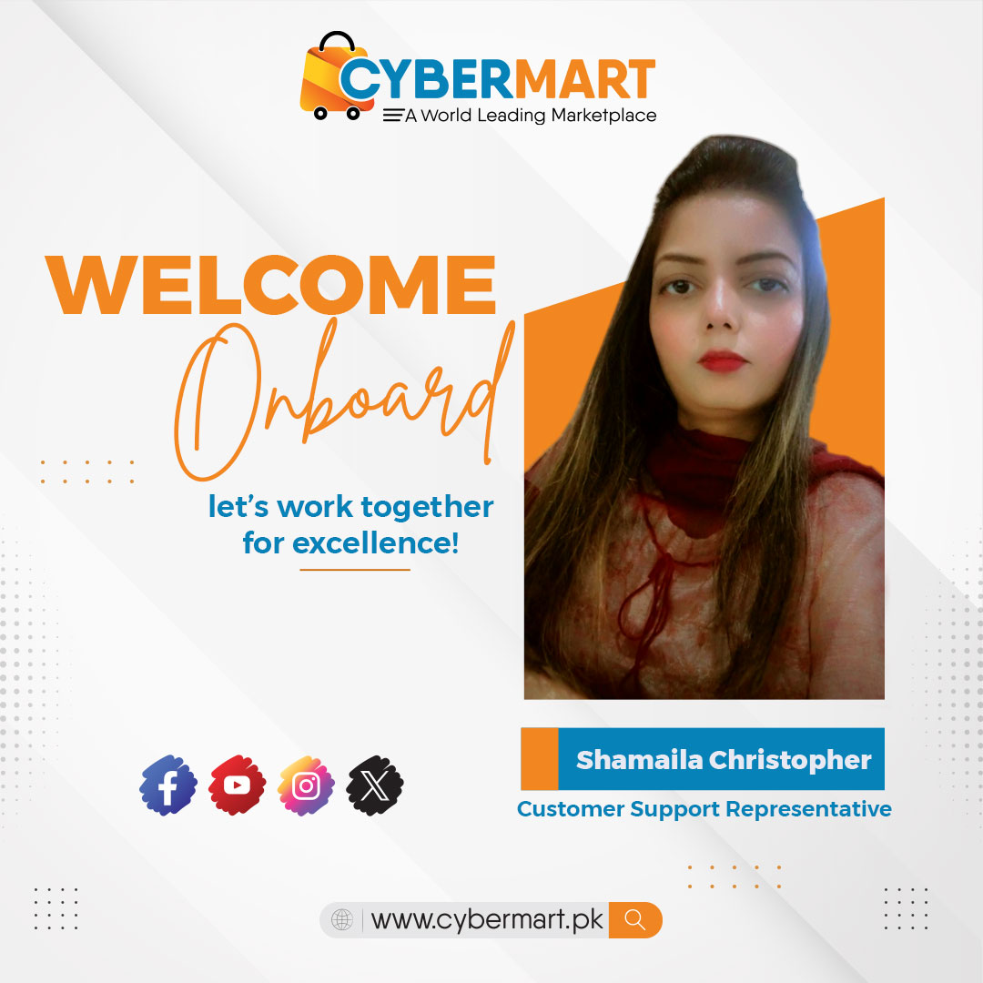 🎉 Welcome to the Team! 🎉
CyberMartPK welcomes Miss Shumaila to the CyberMartPK family.
We're excited to have her on board, bringing fresh talent and enthusiasm to our team. Welcome aboard!
#Welcome #NewTeamMember #ExcitingTimesAhead #CyberMartPK