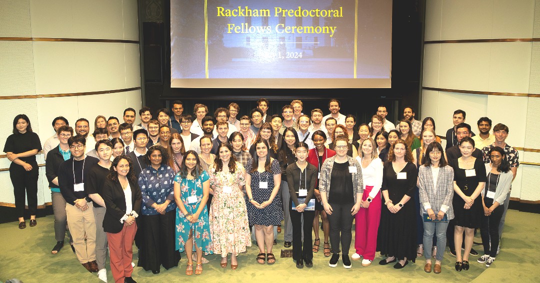 Recently, the Rackham community gathered to celebrate the 2024-2025 Rackham Predoctoral Fellowship Award recipients. 🎉 Celebrate this year’s fellows and explore their abstracts: myumi.ch/zXNdy #UMich #GradSchool #WeAreRackham