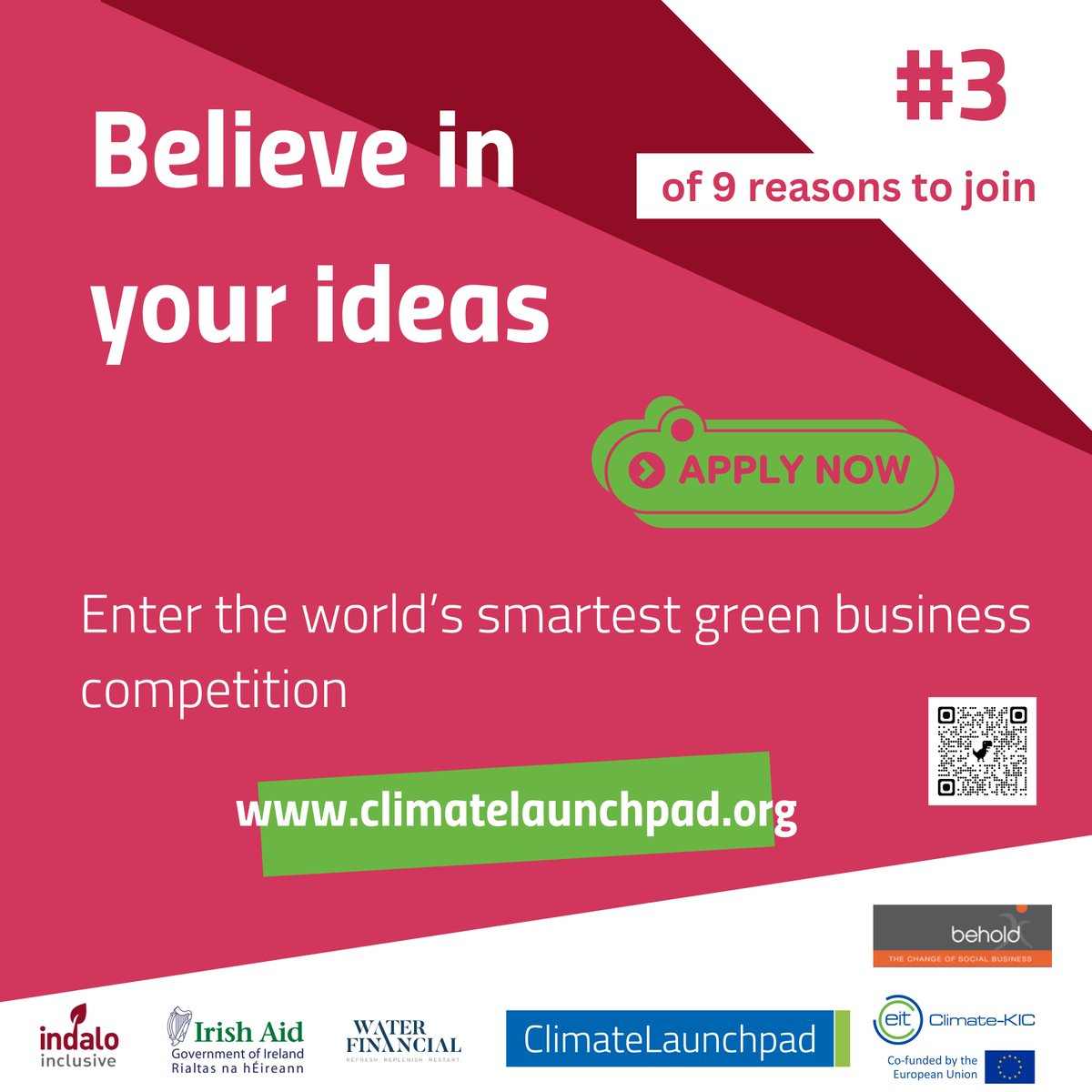 Today, we're unveiling reason 3 of 9reasons why you should join Climate Launchpad and be part of the solution. 
 
Are you ready to change the world? Apply Now:climatelaunchpad.org/application-fo…

💡💚 #ClimateLaunchpad #GreenInnovation #ChangeTheWorld"