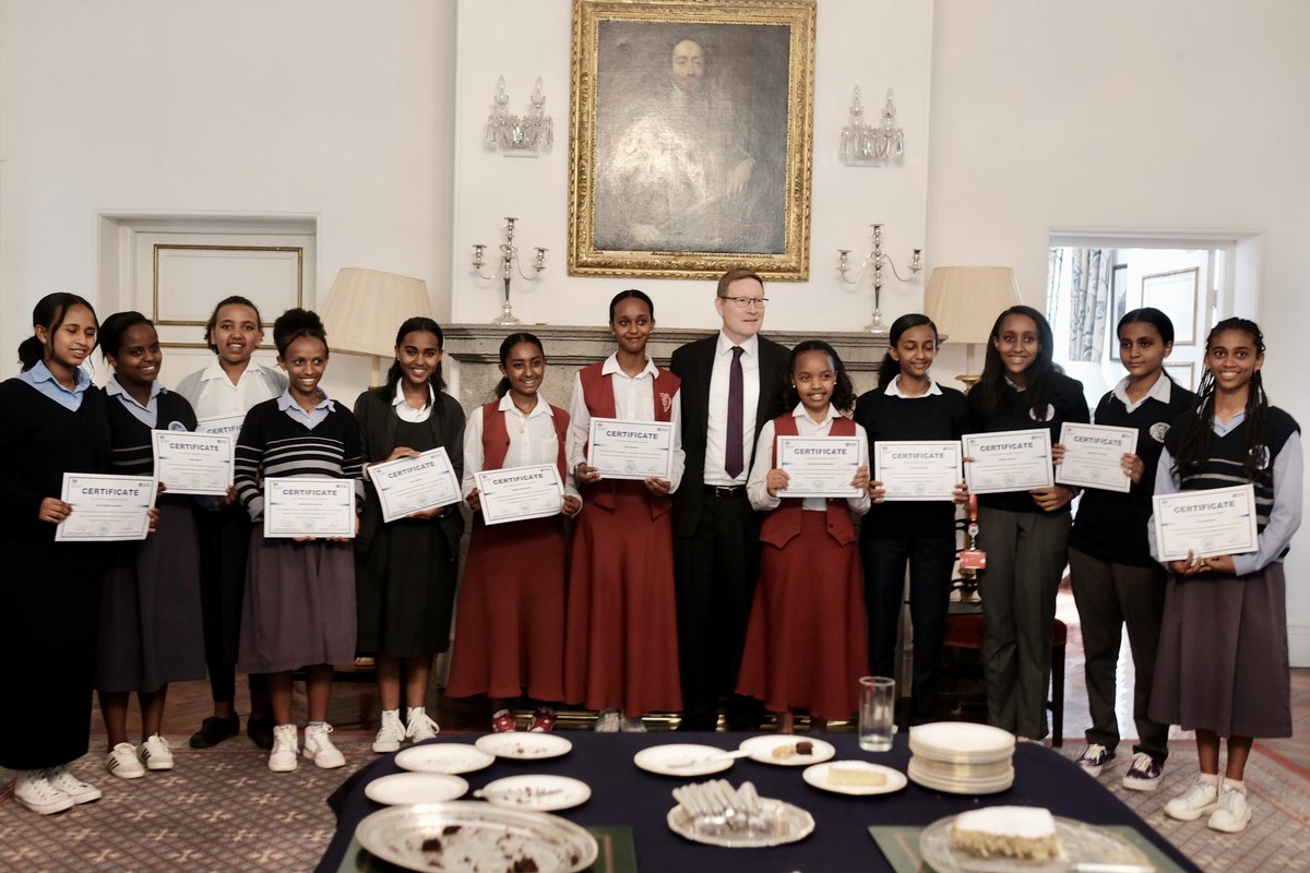 Wonderful to host all the runner ups and their teachers. They all wrote amazing essays under the title “What would the world be like if more women were in power?” Educating girls remains a top priority for all of us at @UKinEthiopia