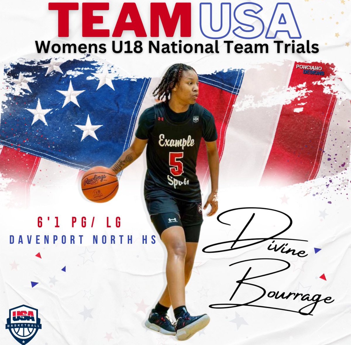 PrestigeMgmtLLC's tweet image. Congrats to one of ours Divine Bourrage on being invited to team USA! Divine continues to set the bar of excellence for herself. Pound for pound the best player in the class of 2025. #PMG
