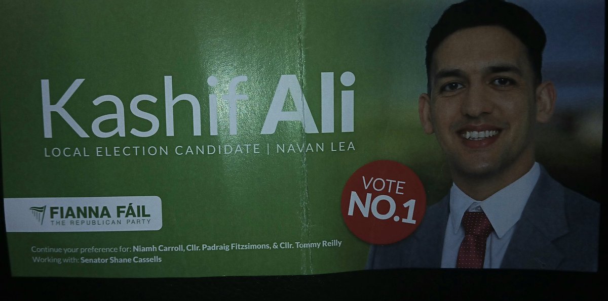 This guy running in Meath. He said Finna Fail approached him run as they are 'Targeting ' the muslim vote. They also told him that Finna Fail would do 'everything possible to help the muslim community build a mosque in Navan.' His words, not mine.