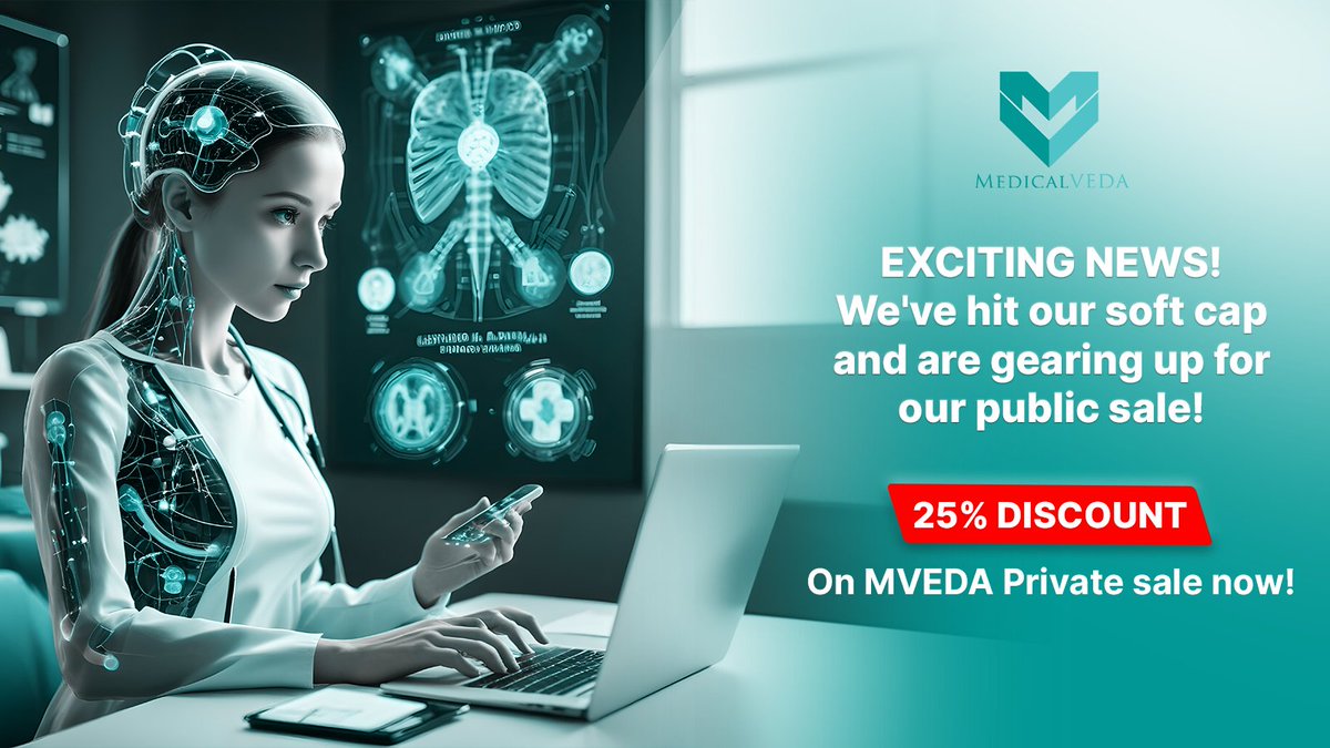 Exciting News! We've hit our soft cap and are gearing up for our public sale! Secure your position during the #Solana private sale on @TheGemPad 💪

$MVEDA = #AI #BlockchainInnovation #healthcare #deSci
25% Discount on $mveda on the launch price. we are planning a massive…