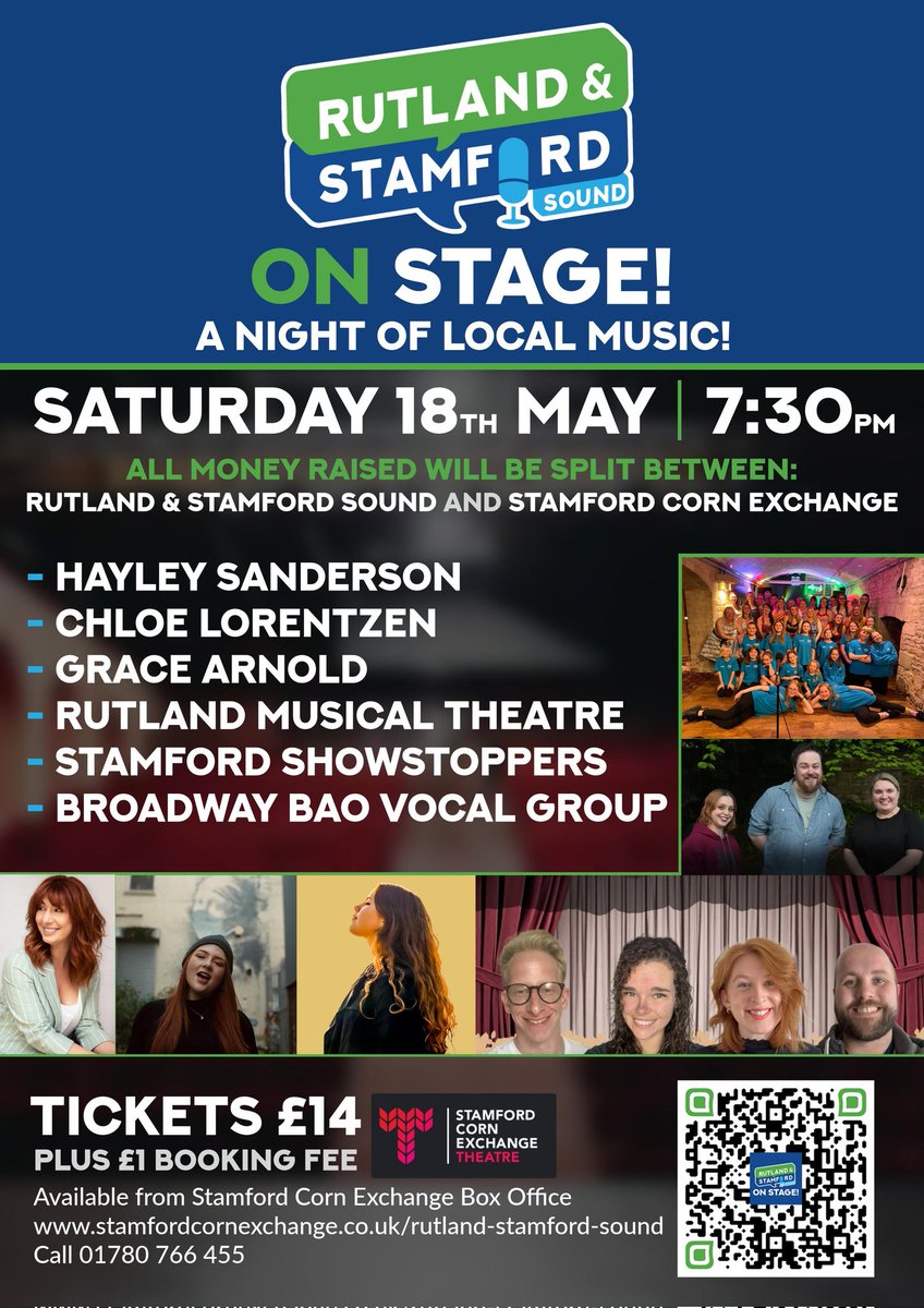 Please support this exciting new venture by @RutStamSound and @StamfordCET. A celebration of local music on Saturday 18 May, with six acts performing. Tickets are £15 from the Corn Exchange box office.