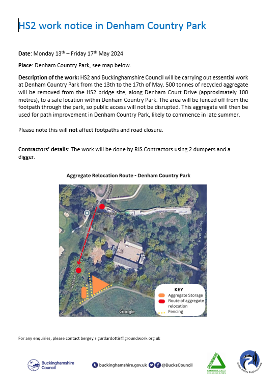 HS2 work notice in Denham Country Park