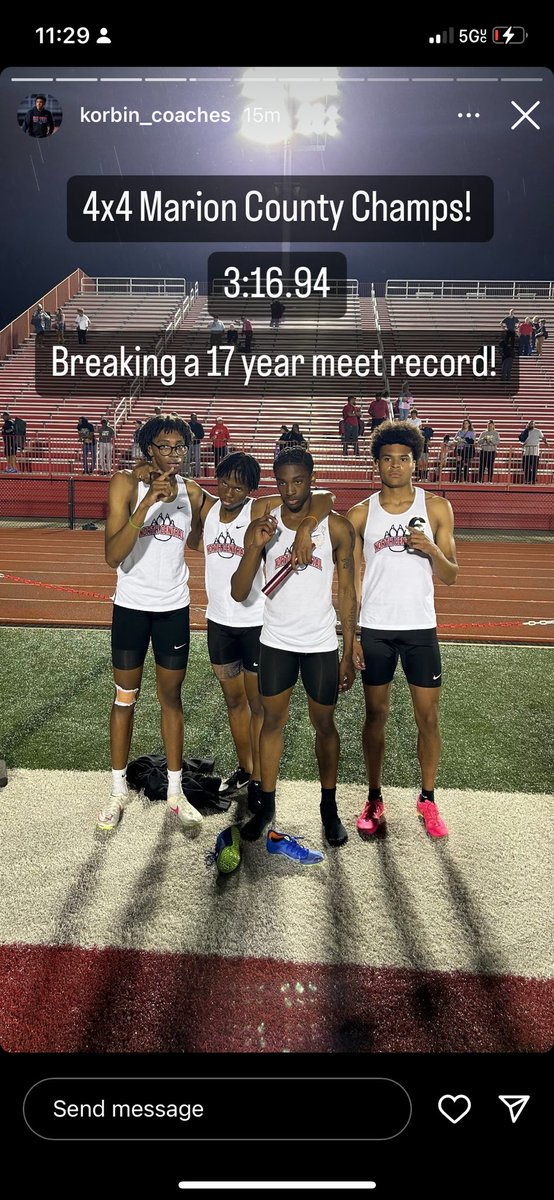2 county records last night! I am now tied #2 all time in North Central history for the 400m.