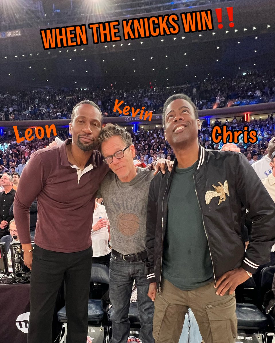 When the New York Knicks Win!! The Garden is a Happy Place! NEW YORK CITY - WEDNESDAY MAY 8th at Madison Square Garden @wwwjustleon @kevinbacon @chrisrock take in Game 2 at #MadisonSquareGarden @nyknicks @thegarden @msgnetworks #knicks #knicksnation #leon #kevinbacon #chrisrock