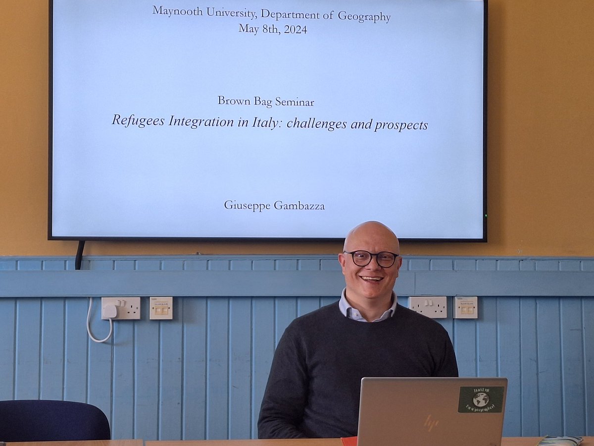 Wonderful seminar from Guiseppe Gambazza, visiting scholar from the university of Milan at the geography department in maynooth for spring term. The refugee settling process in Italy. Hugh learning exchange opportunities.