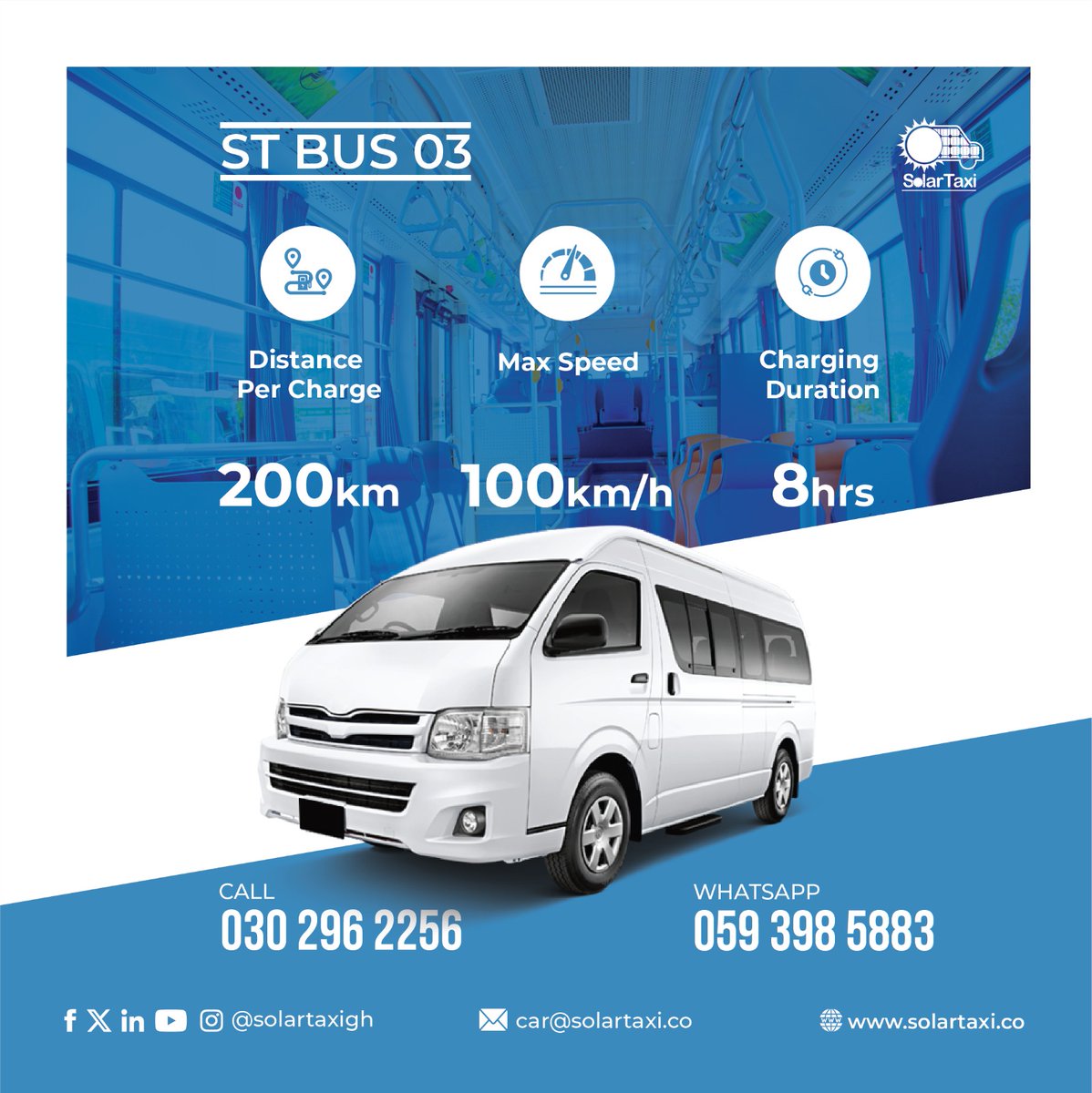 SolarTaxiGh's tweet photo. Redefine transportation with our electric buses and vans #STBUS03! Say goodbye to emissions and hello to efficiency.
Join the green movement and revolutionize your fleet today! 🚌⚡
Call us via 0302962256 to place your orders.
#ElectricMobility #GreenTransportation #FutureFleet https://t.co/oSrszrgGmu
