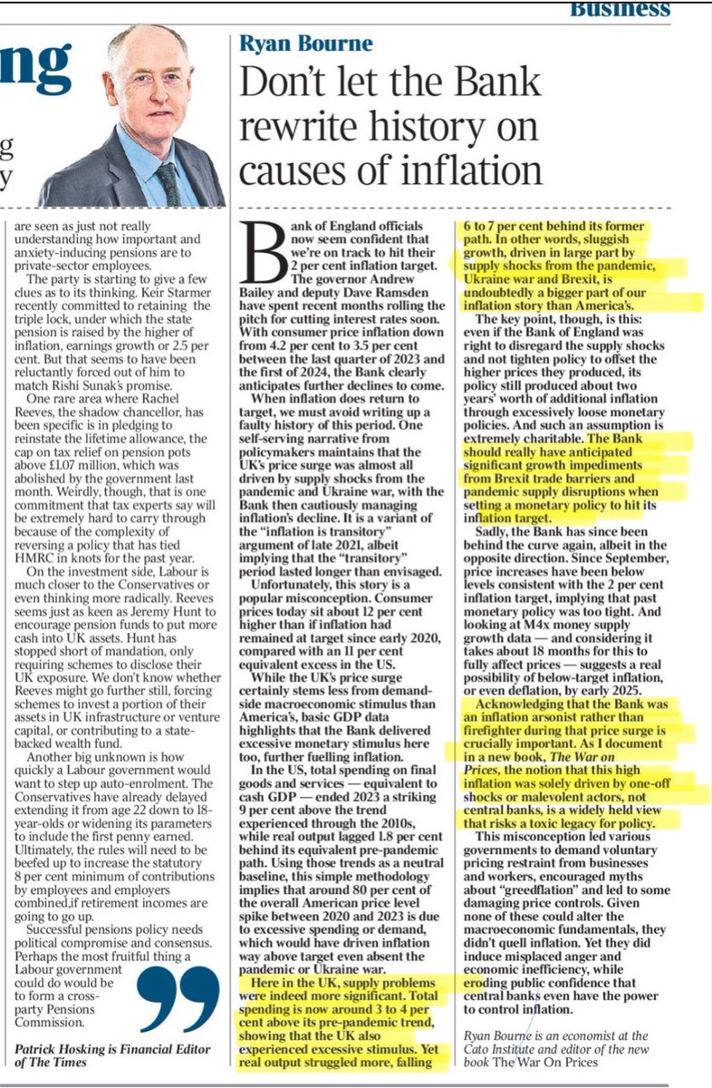 More #BrexitDisaster being acknowledged on inflation! The Bank of England failed to anticipate “significant growth impediments from Brexit trade barriers and pandemic supply disruptions when setting a monetary policy to hit its inflation target.” “Acknowledging that the Bank of