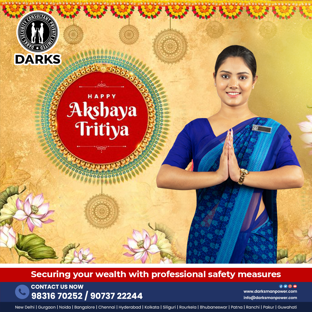 Darks Manpower wishes you Akshay Tritiya and wishes that you stay secured in all the aspects of life.

#AkshayaTritiya #ProsperityOnAkshayaTritiya #HappyAkshayaTritiya #goddesslaxmi #Darksmanpower
