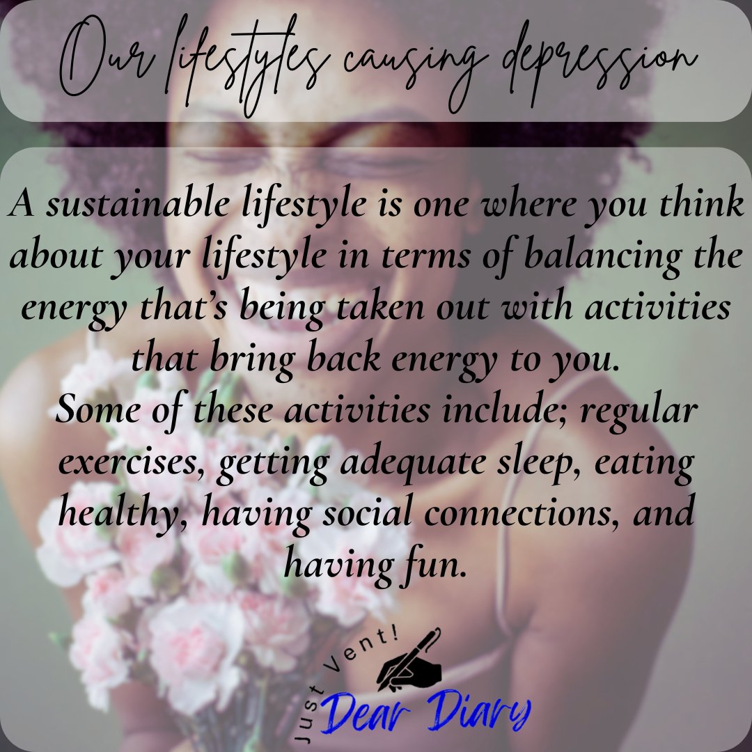 Could your lifestyle cause Depression? #day3 #deardiaryke #Solutions #mentalhealth #mentalhealthawareness #learningaboutmentalhealth #mensmentalhealth #womensmentalhealth #depression #anxiety #ADHD #PTSD #could #your #lifestyle #cause #mentalhealthawarenessmonth #Covid #Greta