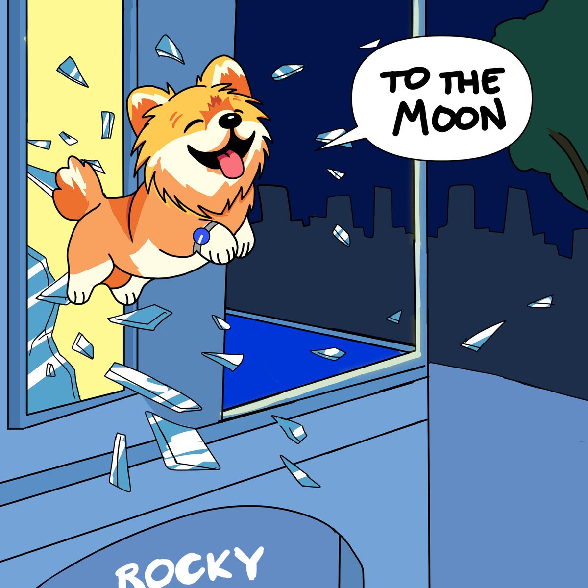 My $ROCKY meme entry...

Let's go and let's bring @RockyCoinBase the fluffy son of @Meta_Winners to the moon!
@Skelhorn #ROCKYMEMES

Drawn using Medibang Paint.