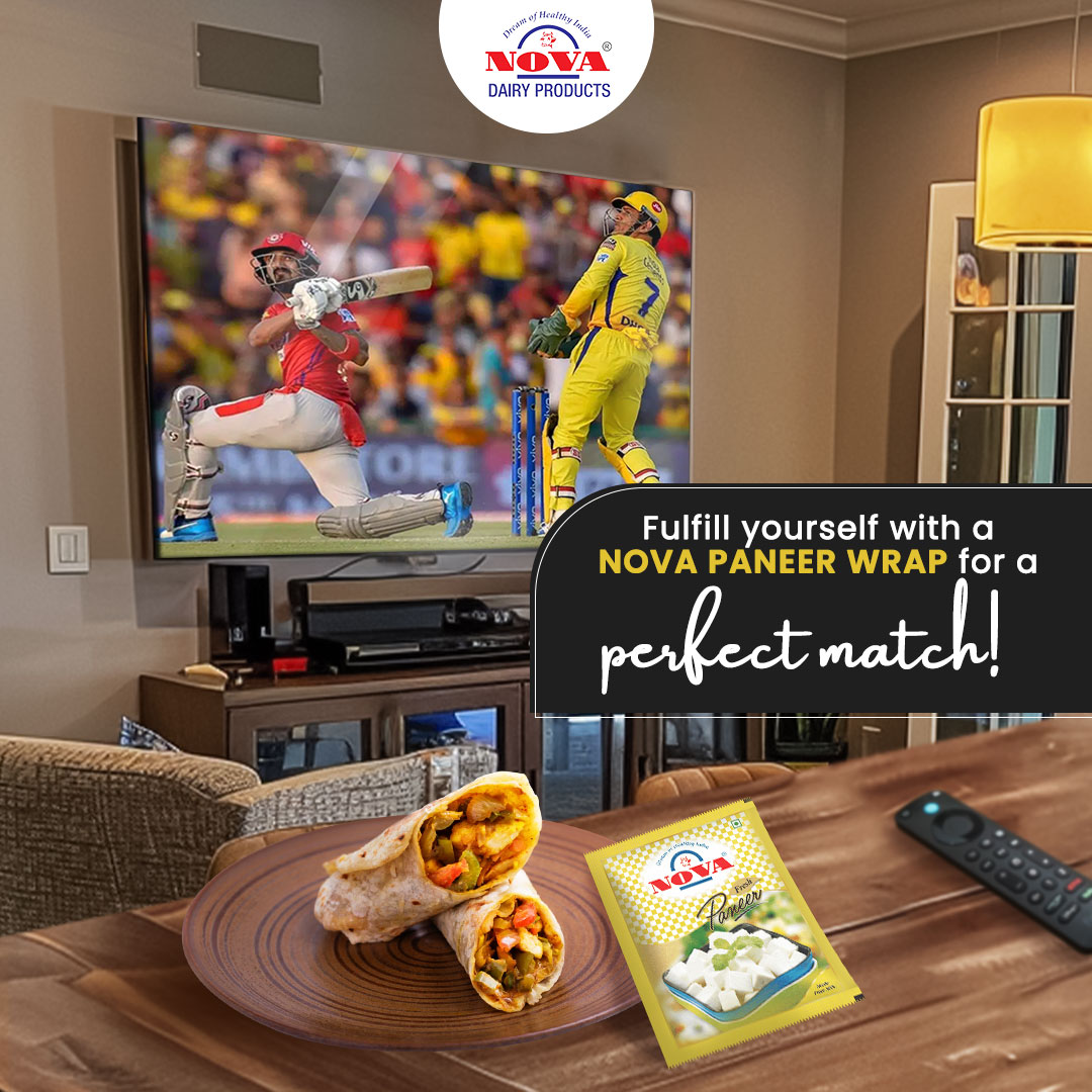 Elevate your match-day snacking with Nova Fresh Paneer wraps - the perfect game-time companion!

#NovaPaneer #NovaDairy #PurePaneer #Healthy