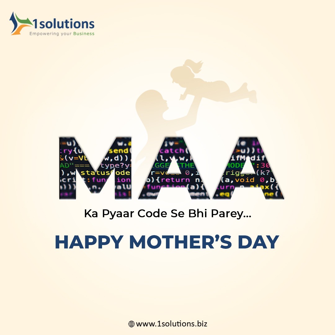 Nothing compares to a Maa ka Pyaar, not even the most complex code. Happy Mother's Day! 

#motherday #MaaKaPyaar #motherday2024 #momslove #1solutions