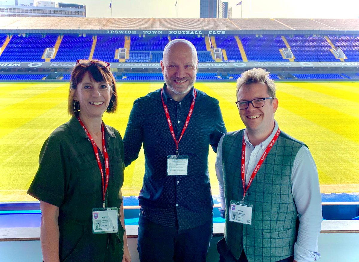 Not every day you get the chance to have a meeting in the Director's Box at a Premier League stadium. Thanks for having the @CohereArts team at @ITFCFoundation today. An exciting project brewing!!!