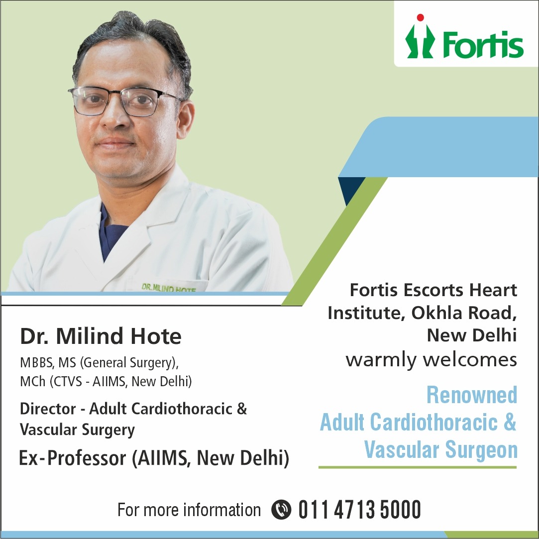 Fortis Escorts Heart Institute, New Delhi welcomes Dr. Milind Hote as Director of Adult Cardiothoracic and Vascular Surgery. #AtFortisWeCare #FortisHealthcare