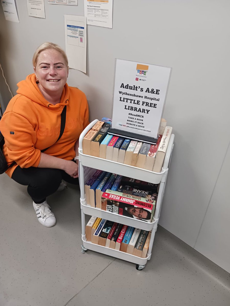 Thank you Rachel from @Southmanctrail, our patients are enjoying their books! #readMCR