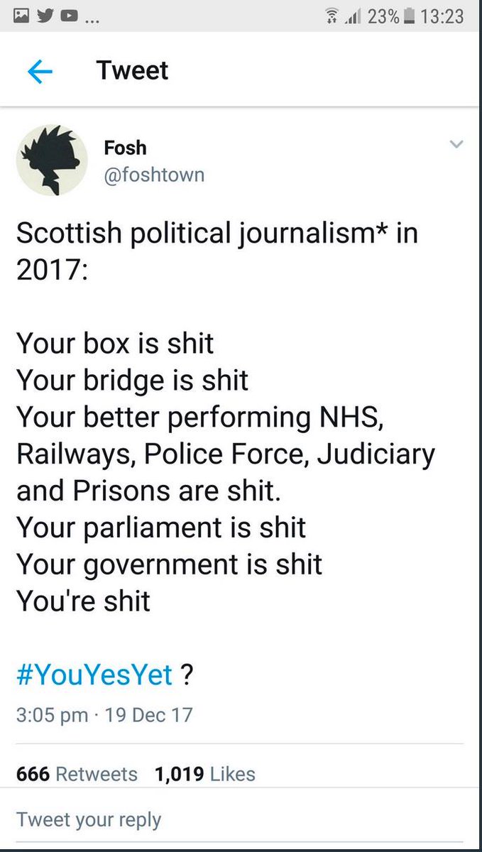 The 'Scotland is shit' message never ages as far the 'Scottish' media is concerned.