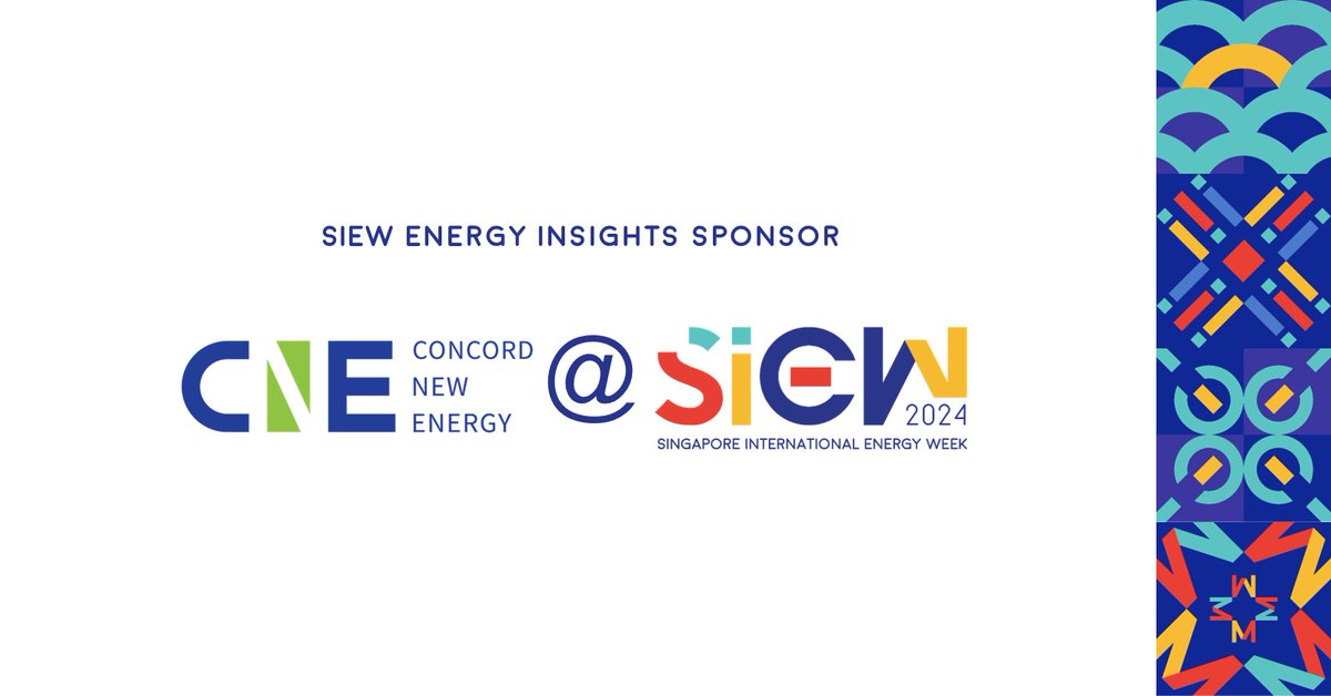 We are happy to announce that Concord New Energy is joining us as the SIEW Energy Insights Sponsor for #SIEW2024. Secure your spot and register now to connect with industry leaders this October: go.gov.sg/siew2024regist… 

#Connectivity #Sustainability #NetZeroAtSIEW