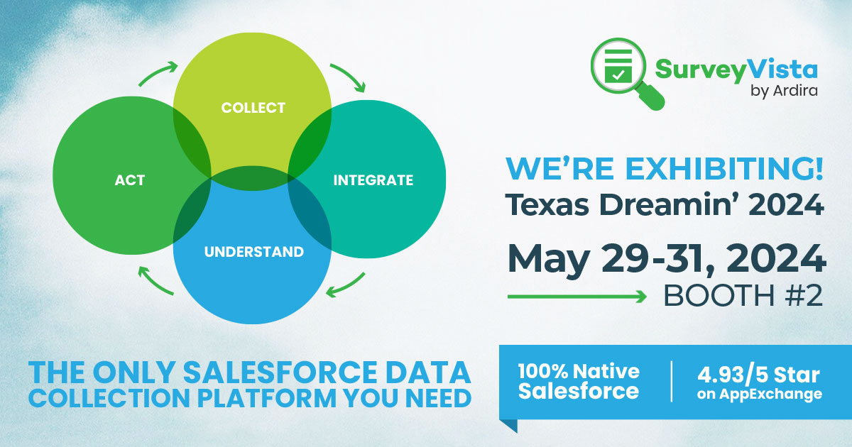 Experience the @SurveyVista difference at #TXD24! With user-friendly analytics, robust security, and unparalleled support, our Salesforce-native solution empowers you to collect, integrate, understand, and act on data with confidence. See you there! #CustomerSuccess #nonprofits