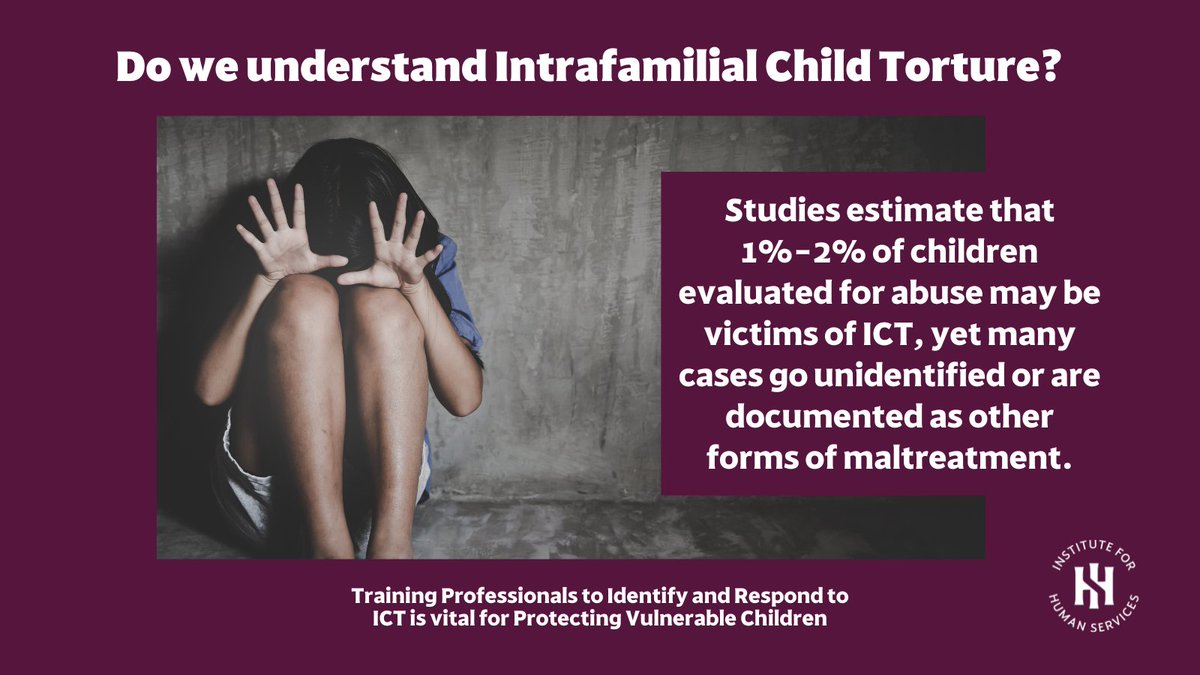 Despite our familiarity with various forms of child abuse, Intrafamilial Child Torture remains poorly understood. Learn more: cmprc.org/intrafamilial-… 

#IHScolumbus  #childmaltreatmentpolicy #CMPRC_org 
#trauma #traumainformedcare #socialwork #childwelfare #childabuseprevention