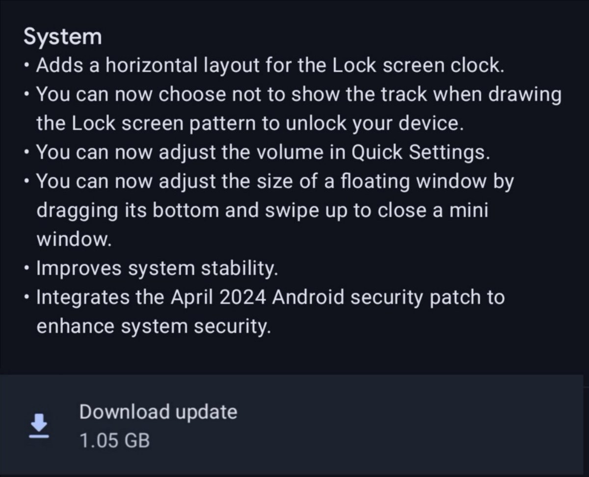 OnePlus 11 5G gets New OxygenOS 14.0.0.701 Update 

🔥Available : INDIA 🇮🇳 🇮🇳 🇮🇳

• Version : CPH2447_14.0.0.701(EX01)
• Size : 1.05 GB
• Security Patch Level : 1 April 2024

#OnePlus11
#April2024Update

Date : 9 May 2024