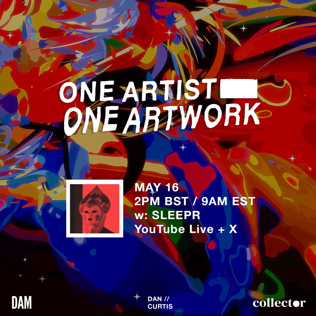 ✨NEXT WEEK!✨ Very excited to announce that for Ep5 of One Artist / One Artwork I'll be interviewing the mighty @sleeprarts ! This episode coincides with SLEEPR's major London solo exhibition, opening may 24th. We'll deep dive into one of the new works from the show. 🔗👇