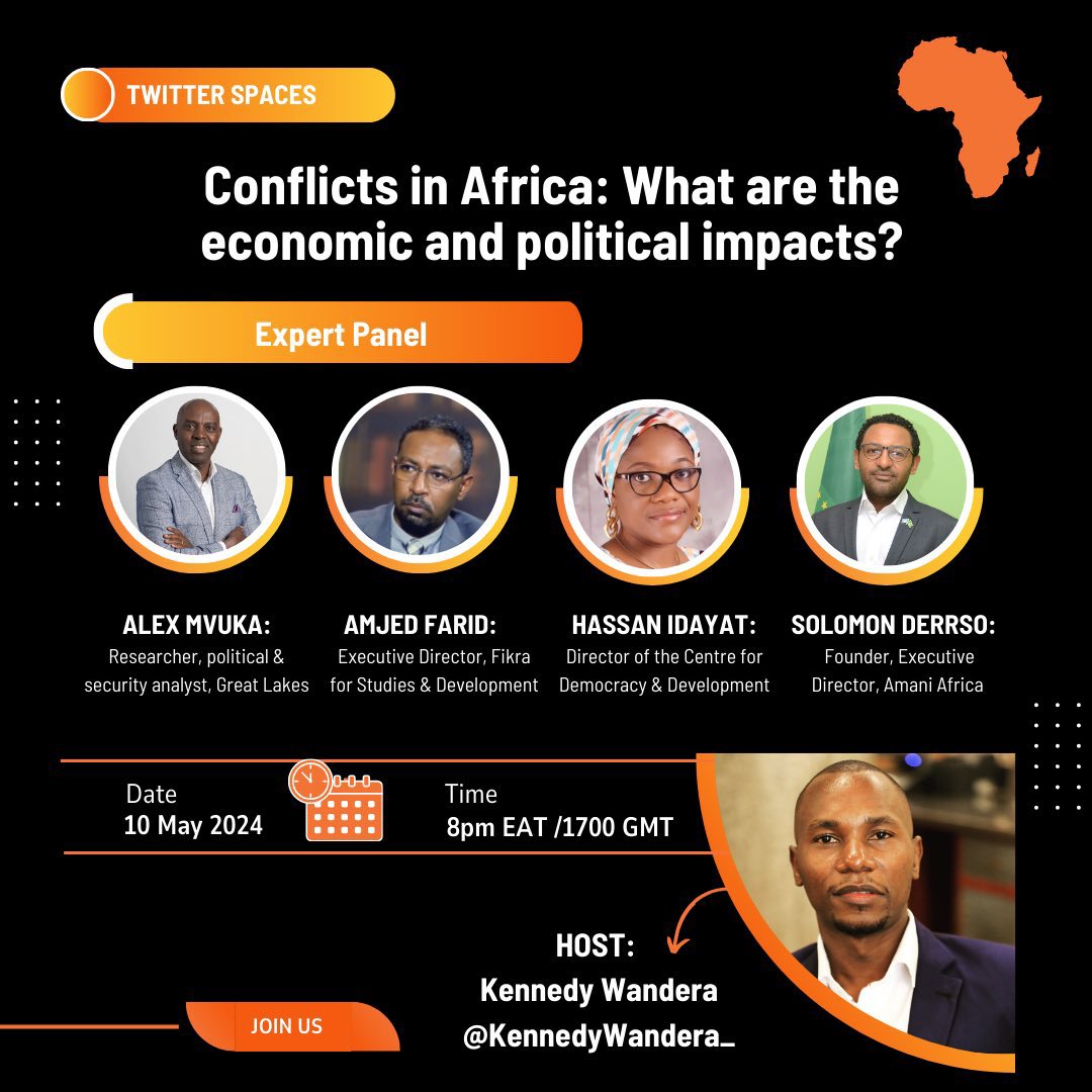 📢TOMORROW.... on Africa's most engaging @XSpaces We weigh in on one of the biggest issue our beloved continent is confronted by: #CONFLICTS What are the implications? Is it possible to achieve a conflict free Africa? How can we collectively do that? Your host :…