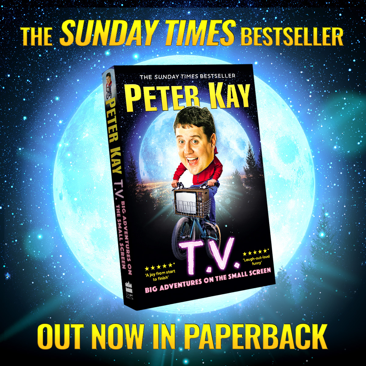 Peter’s brilliant Sunday Times bestselling autobiography T.V. Big Adventures on the Small Screen is now available in paperback. Sun, sea and T.V. It's the funniest book you’ll read this summer: lnk.to/peterkay