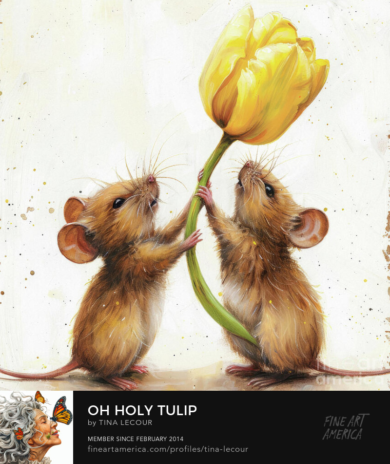 Oh Holy Tulip...Available Here..tina-lecour.pixels.com/featured/oh-ho… #Mouse #MICE #tulips #Flowers #wallartforsale #homedecor #homedecorideas #animal #animallover #nature #NatureBeauty #naturelovers #giftideas #giftidea #gifts #greetingcards #giftsforher #NatureLover #interiordecor #funny