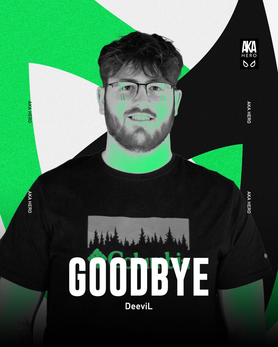 ⚫️Announcement⚫️

Today we say goodbye to @666DEEVIL_ 🥲

It was a short but nevertheless great time having you under our name. We wish you nothing but the best for your future wherever it will take you! 🖤

#BEAHERO