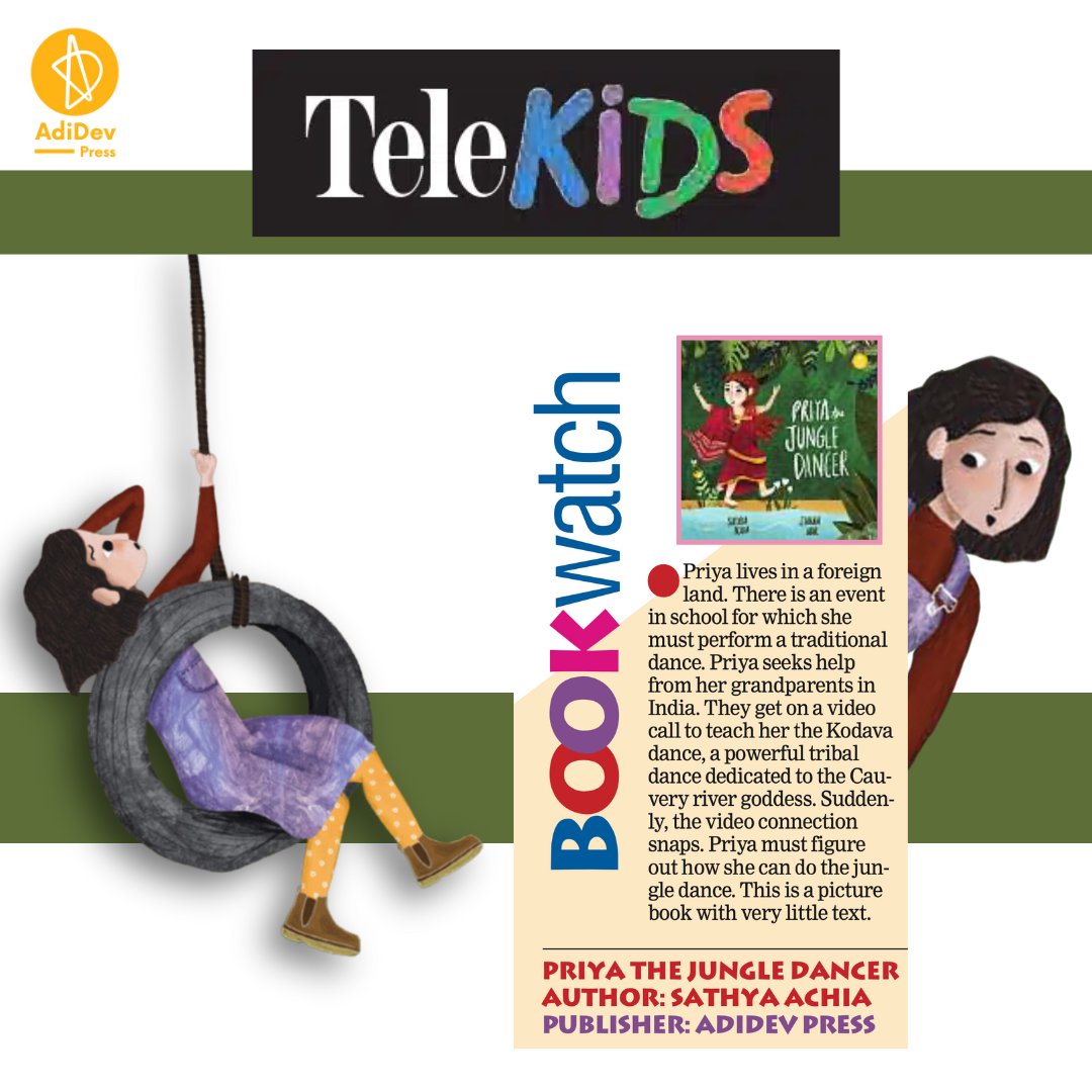 Featured in Telekids, this captivating picture book by Sathya Achia takes readers on an emotional journey with Priya as she learns a Kodava dance from her grandparents and reconnects with her roots. adidevpress.com/product/priya-… #adidev #AdiDevPress #KidsBooks #FeaturedBook