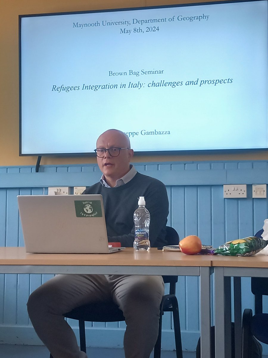 Today, viaiting reseacher Dr Giuseppe Gambazza from the University of Milan presents a brown bag seminar to @Maynoothgeog on Refuees Integration in Italy: challenges and prospects.