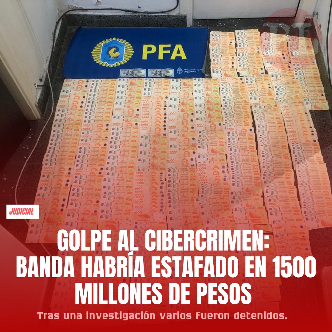 🔴Desbarataron banda internacional dedicada a las ciber #estafas: les adjudican maniobras delictivas por mil quinientos millones de pesos. 

prensalibresn.com/noticias/desba…
#SanNicolásDeLosArroyos #PrensaLibreSN #PoderJudicial