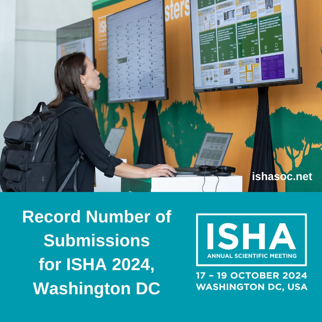 We are delighted at the level of interest in this year's Annual Meeting Program from across the International #HipPreservation Community! We have received from the membership and committee's over 80 program session submissions and over 430 new research abstracts. #ISHA2024