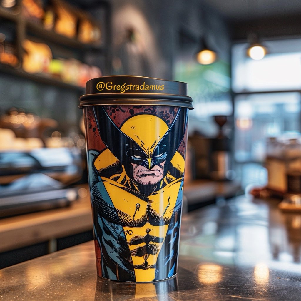 Good morning . Today is definitely a multi coffee day. Feeling a bit untamed so I went with the Wolverine theme