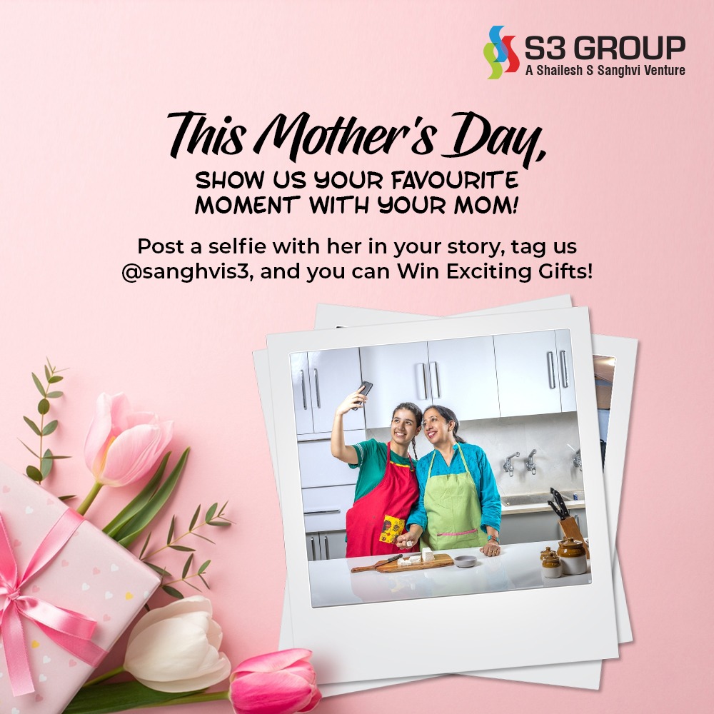 Capture precious moments with Mom! Share a selfie, tag @sanghvis3, and stand a chance to win exciting prizes!

#S3Group #SelfieWithMom #MothersDayContest #SanghviS3 #PreciousMoments #ExcitingPrizes #FamilyTime #CelebrateMothers