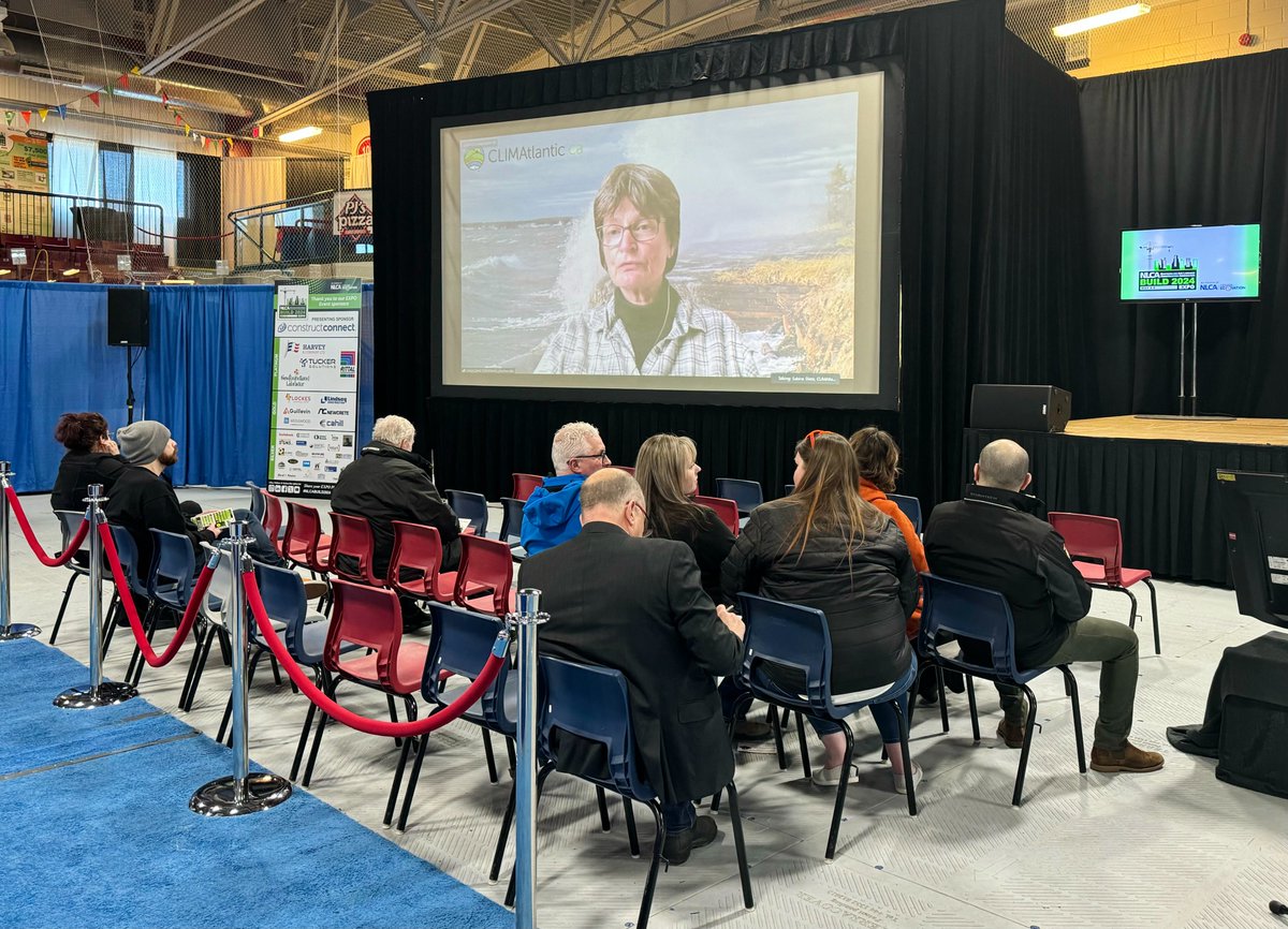 Sabine Dietz from CLIMAtlantic Inc. sparked a crucial conversation at #Build2024Expo around the potential climate risks facing the NL construction industry, and how we can adapt. Thank you for joining us!