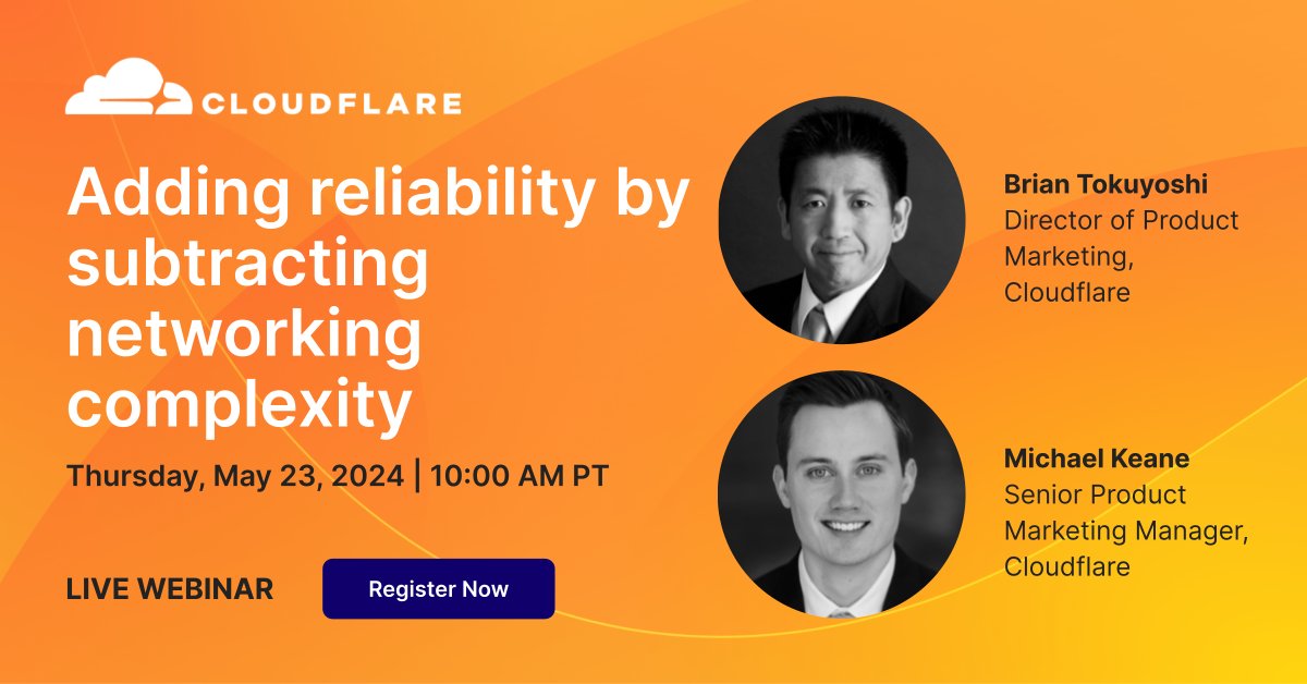 ➕ Add reliability by ➖ subtracting network complexity. Register for our webinar to learn how you can streamline the corporate network. cfl.re/3UR6aoH