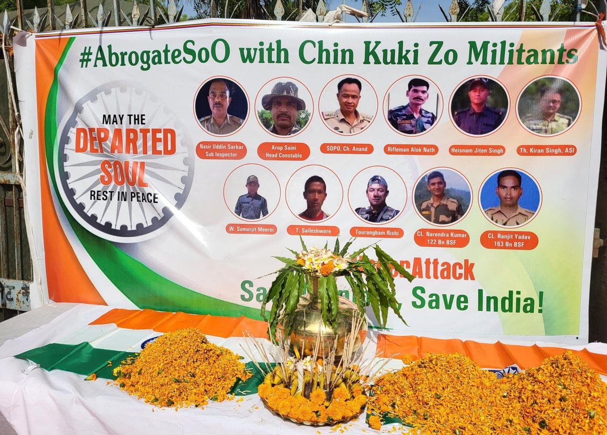 Our Demand:

#AbrogateSoO with Chin Kuki Zo Militants and eliminate the terrorism in the society. This will be able to resolve the #dual_nationalism of the Kuki raised in the far-eastern parts of India.

<a href="/adgpi/">ADG PI - INDIAN ARMY</a> <a href="/rajnathsingh/">Rajnath Singh</a> <a href="/BJP4India/">BJP</a> <a href="/AmitShah/">Amit Shah</a> <a href="/PIBHomeAffairs/">PIB - Ministry of Home Affairs</a> <a href="/SpokespersonMoD/">Ministry of Defence, Government of India</a>