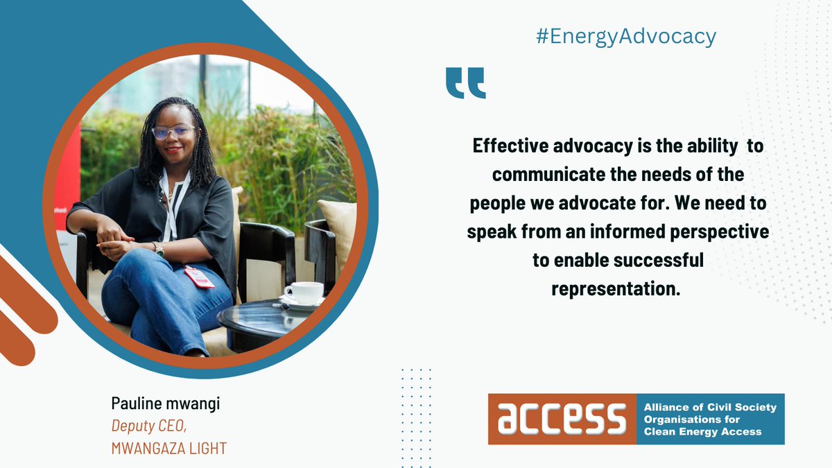 'Effective advocacy is the ability to communicate the needs of the people we advocate for. We need to speak from an informed perspective to enable successful representation.' - Pauline Mwangi, Deputy CEO, @LightMwangaza

#EnergyAdvocacy #EnergyAccess #JustEnergyTransition #SDG7⚡️